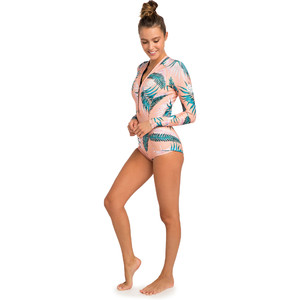 2019 Rip Curl Dames G-bomb 1mm Longy Shorty Wetsuit Peach WSP7LW